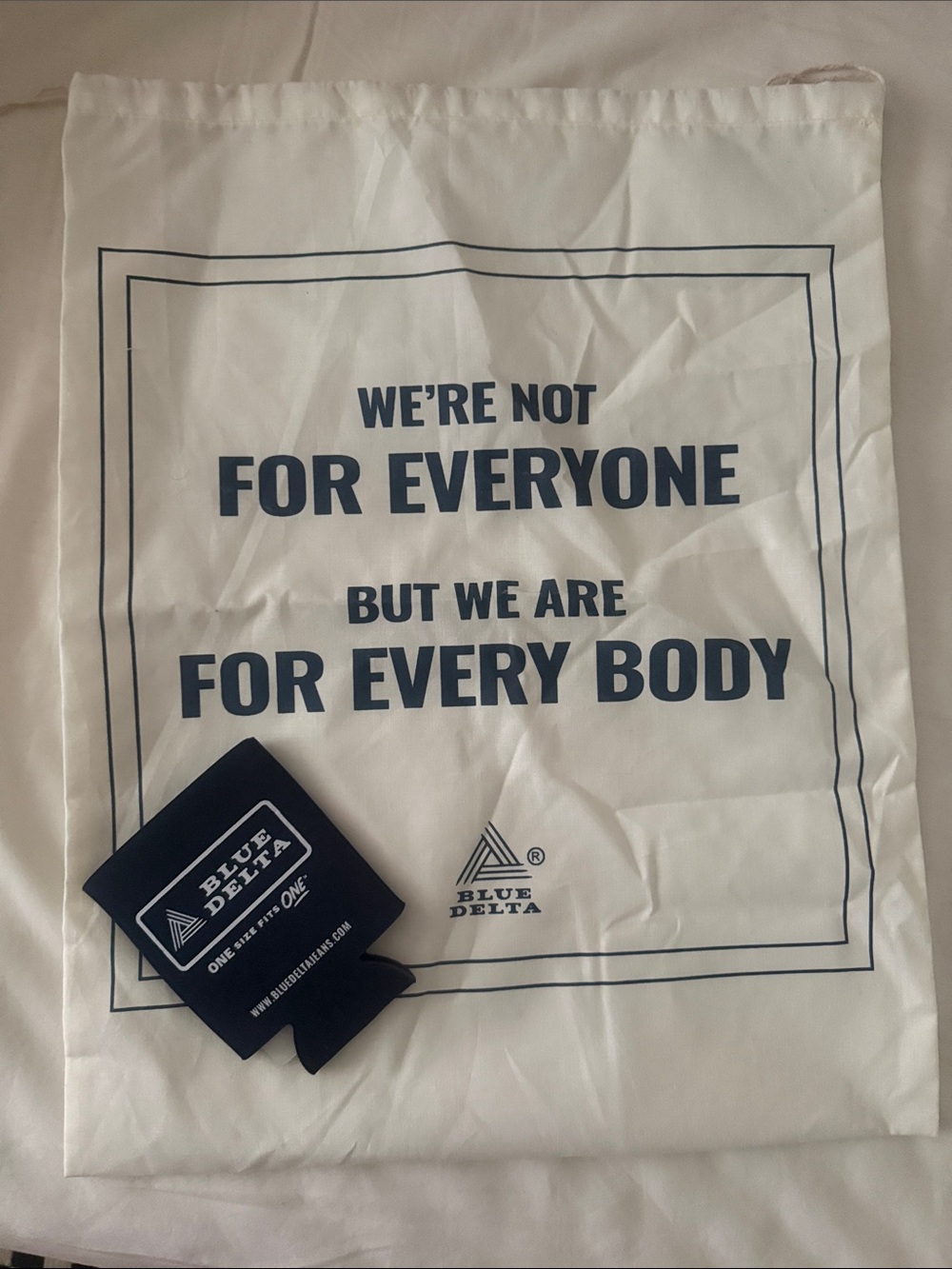 White and Navy Travel Garment Bag with Drink Cozy